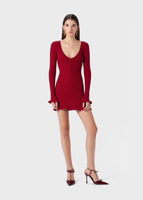 RIBBED KNIT MINI DRESS