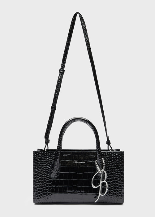 HANDBAG IN CROCODILE-EFFECT PRINT LEATHER