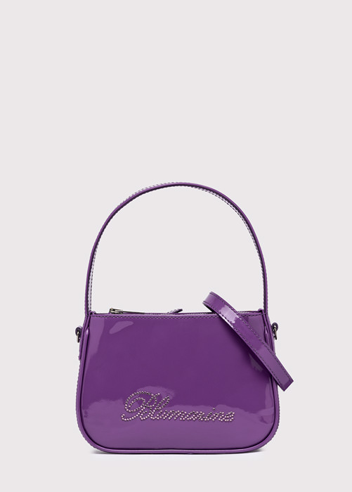 PATENT BAG WITH  rhinestone LOGO