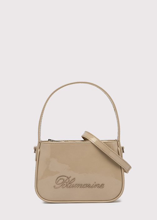 PATENT BAG WITH  rhinestone LOGO