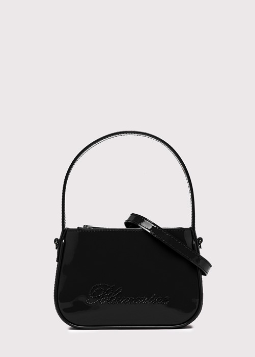 PATENT BAG WITH  rhinestone LOGO