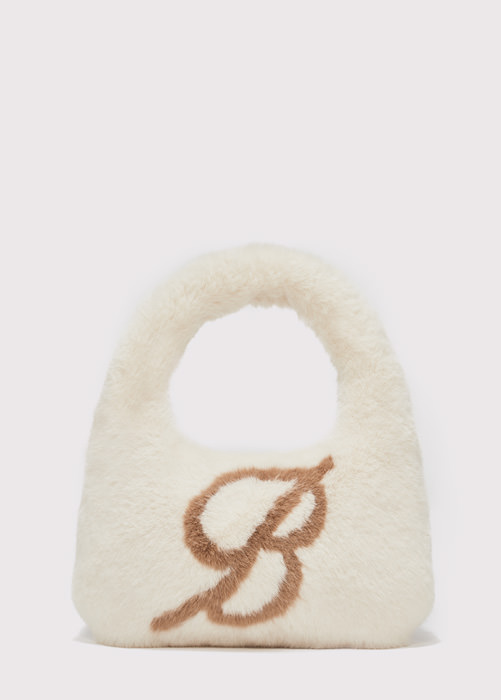 BAG IN ECO-FUR WITH INLAID LOGO