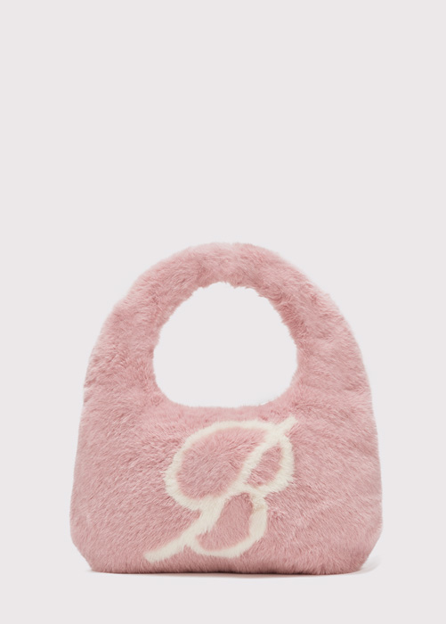 BAG IN ECO-FUR WITH INLAID LOGO