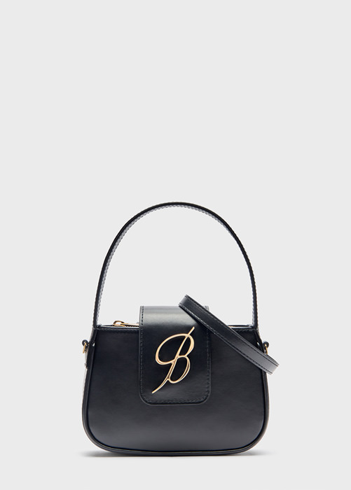 NAPA LEATHER FLAP BAG WITH B MONOGRAM