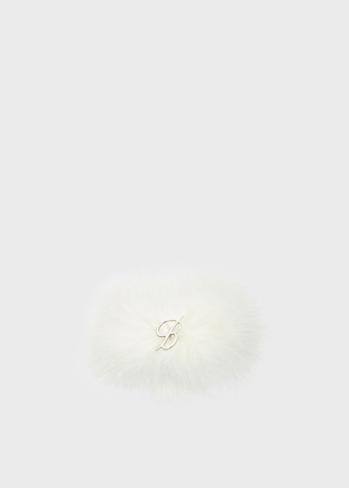 MARABOU FEATHER BRACELET WITH B MONOGRAM IN METAL