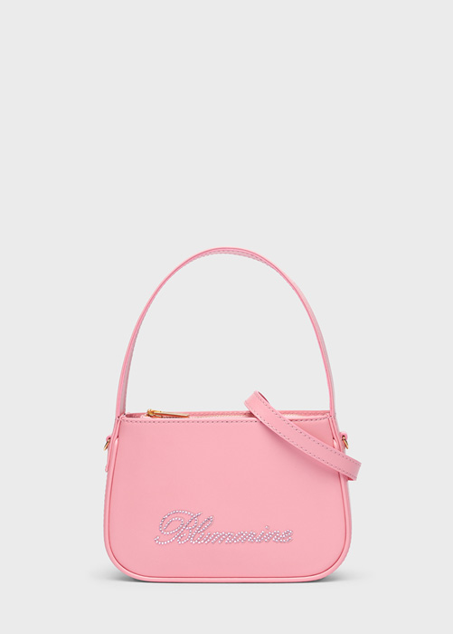 Napa leather Bag with Blumarine rhinestone logo