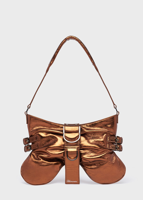 BUTTERFLY BAG LARGE IN PELLE LAMINATA