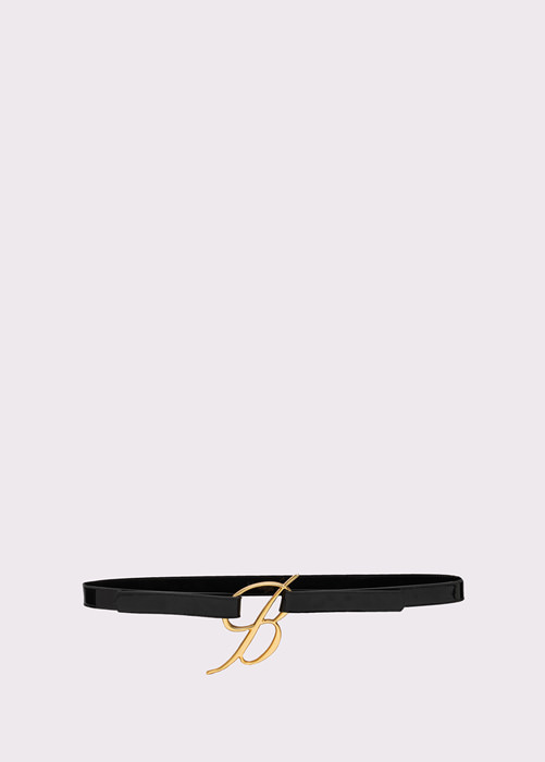 PATENT BELT WITH LOGO BUCKLE