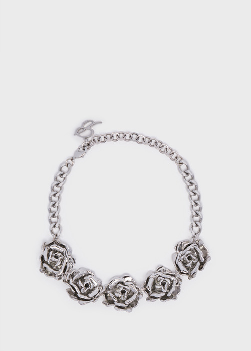 Choker con rose in metallo