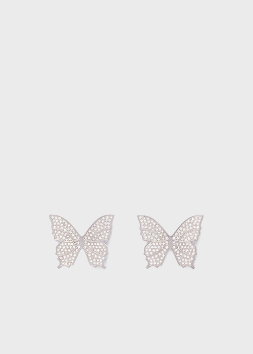 Earrings with rhinestone butterfly