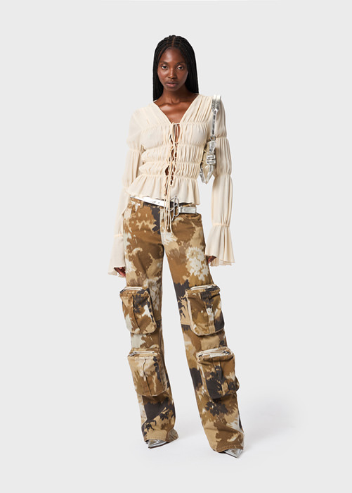 Chiné camouflage print Cargo Pants