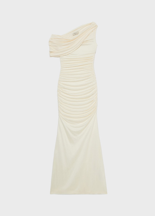 LANGES ONE-SHOULDER-KLEID MIT DRAPIERUNGEN