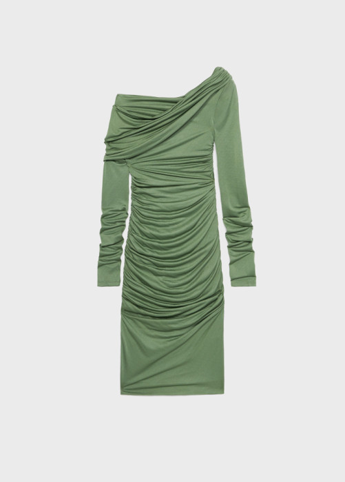 ONE-SHOULDER-KLEID MIT DRAPIERUNGEN