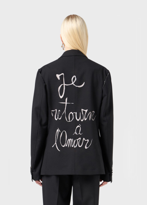 SINGLE-BREASTED JACKET WITH LETTERING PRINT