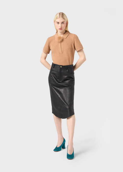 ASYMMETRIC LEATHER SKIRT