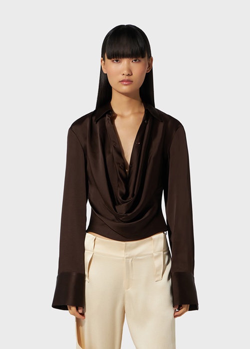 Cowl collar Blouse in satin