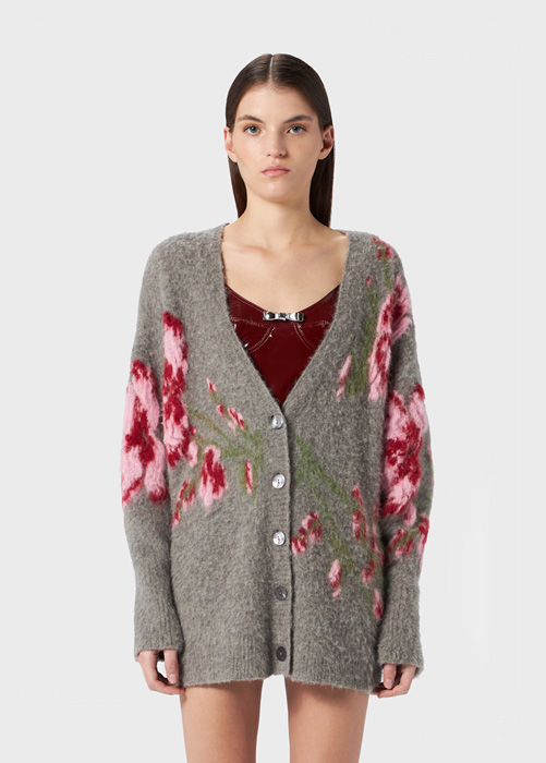 CARDIGAN WITH JACQUARD ROSES