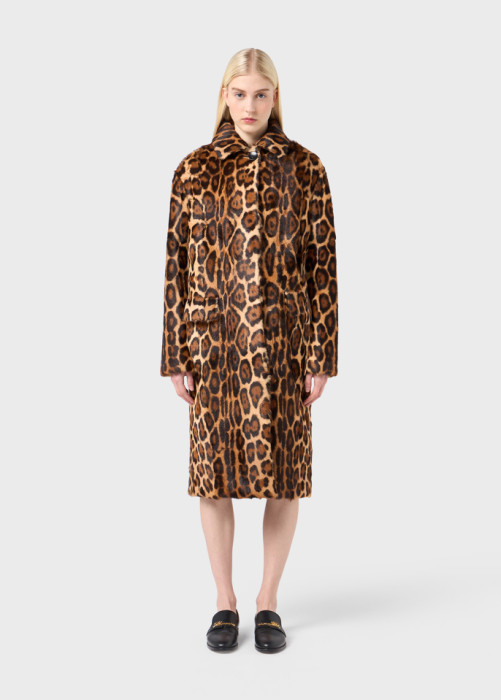 ANIMALIER PRINT FUR COAT