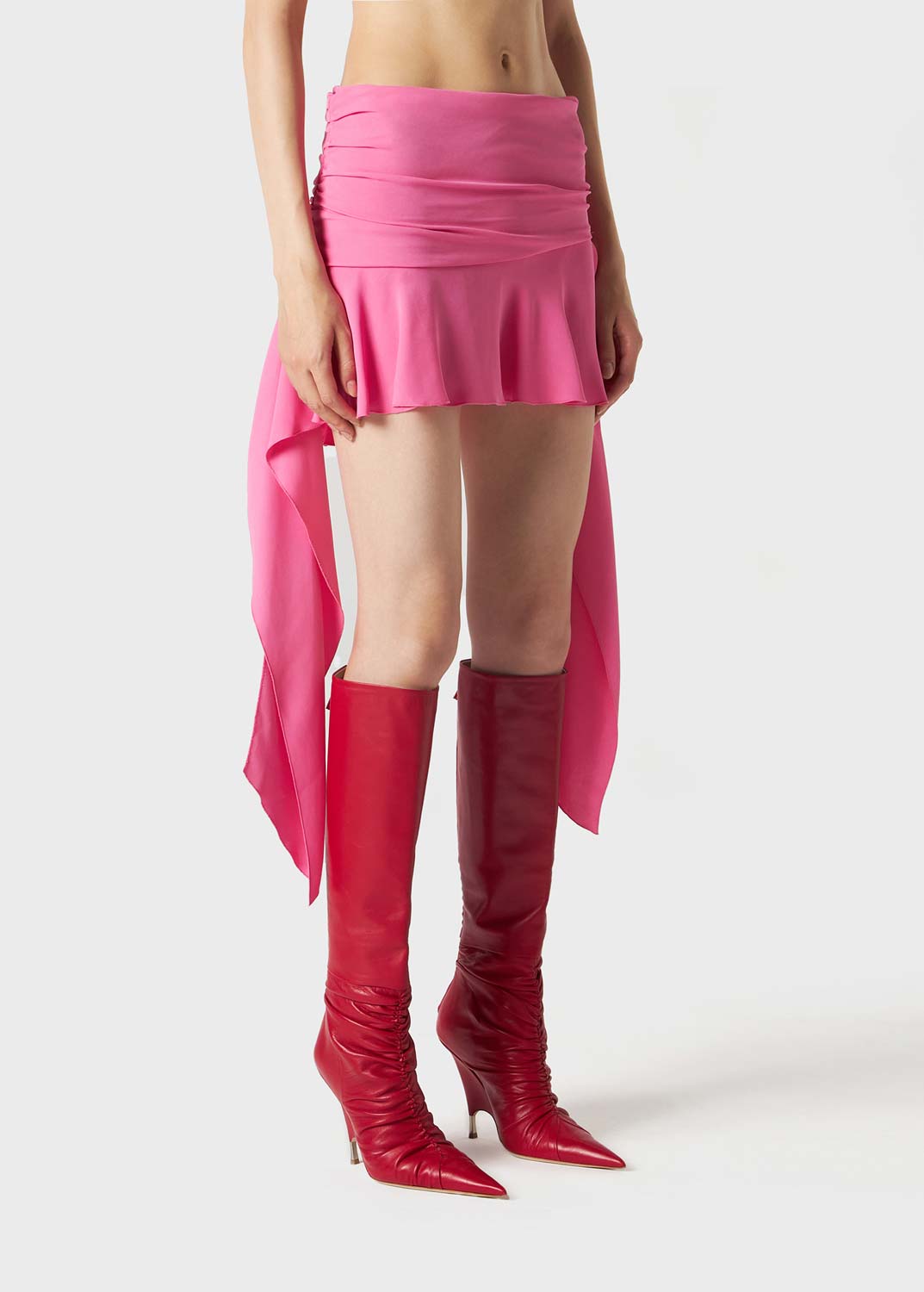 Blumarine Ruffled Asymmetric Mini Skirt