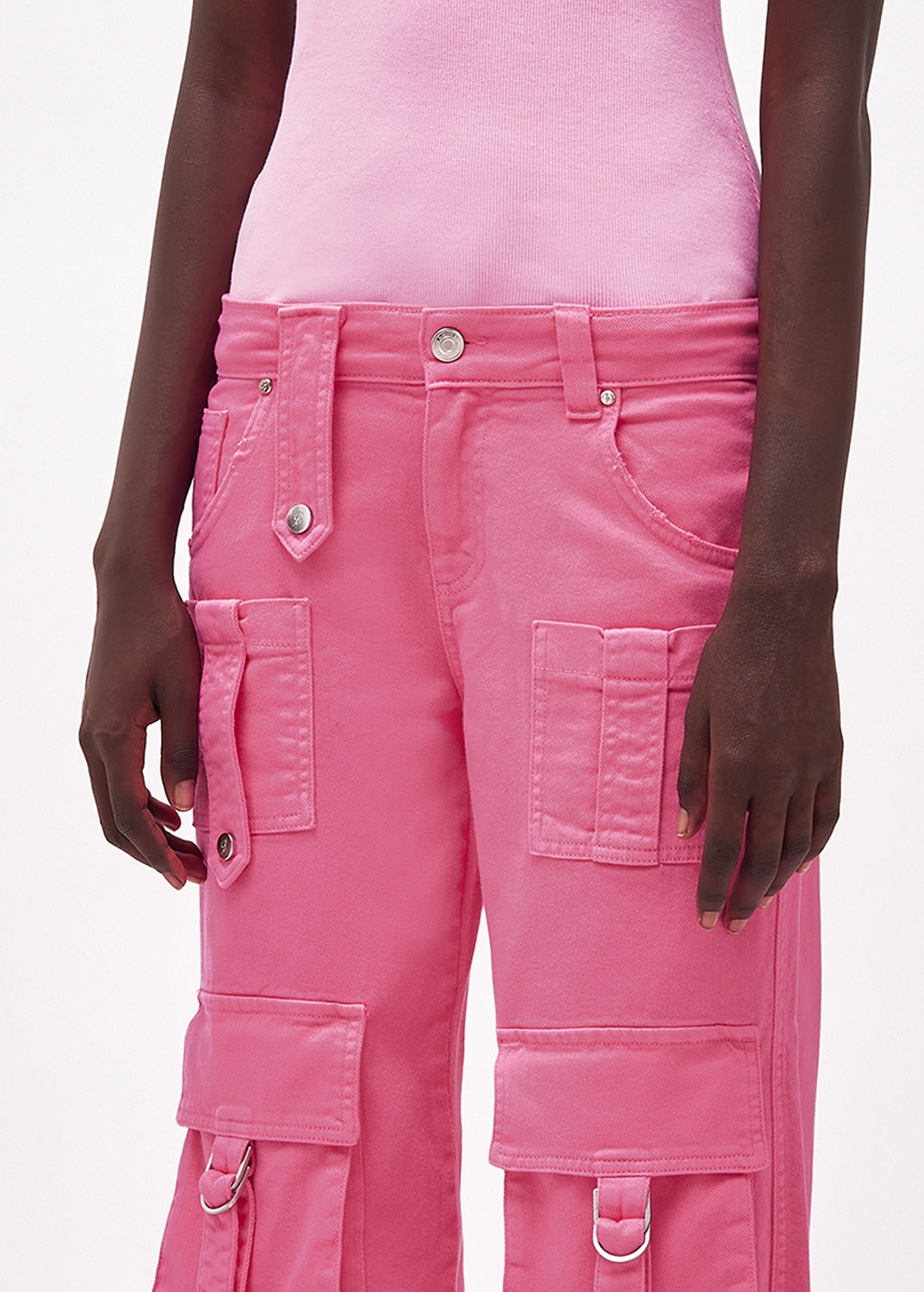 Denim cargo pants in pink - Blumarine